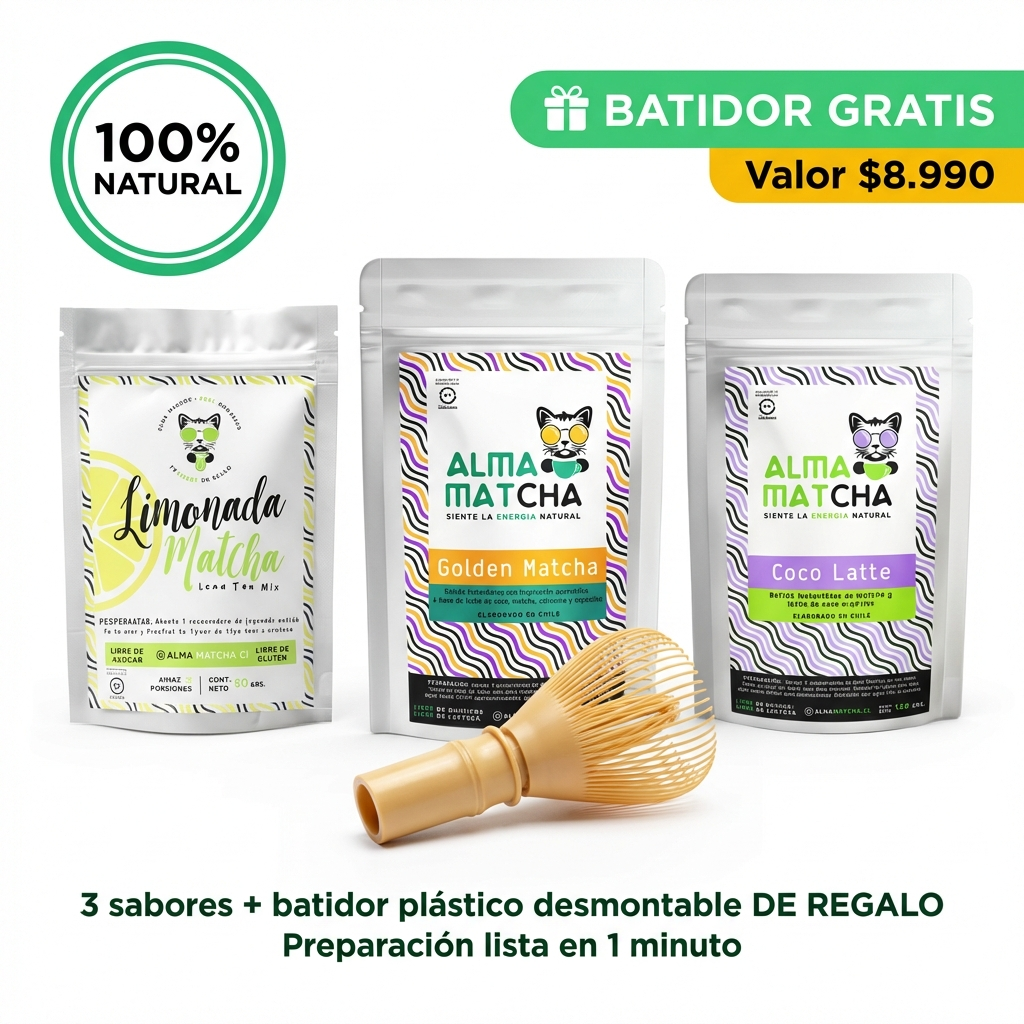 Pack Nómada Matcha con Batidor Chasen plástico Desarmable GRATIS 🎁