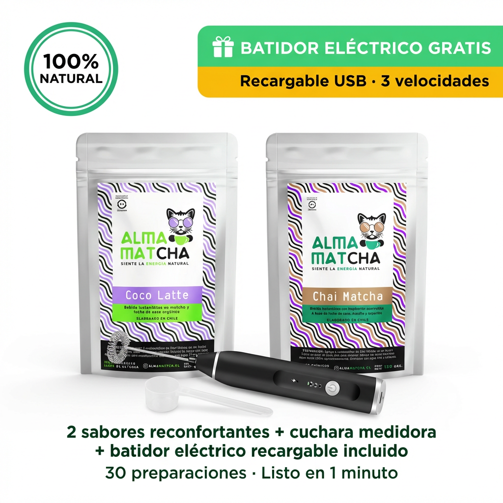 Matcha Latte Kit 120g - Coco + Chai + Espumador Recargable GRATIS