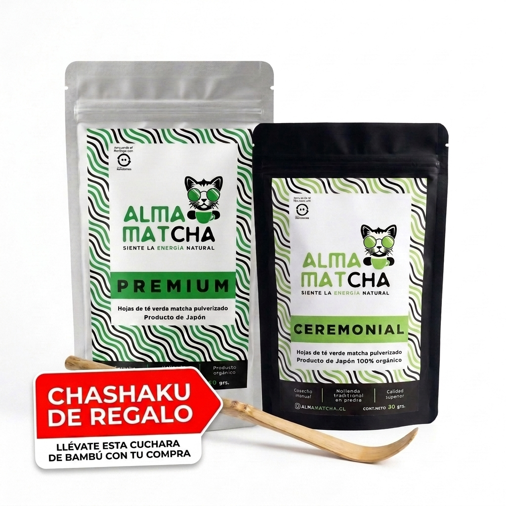Pack Experiencia Matcha | Matcha japonés Grado Ceremonial 30g + Grado Premium 50g + Chashaku DE REGALO🎁